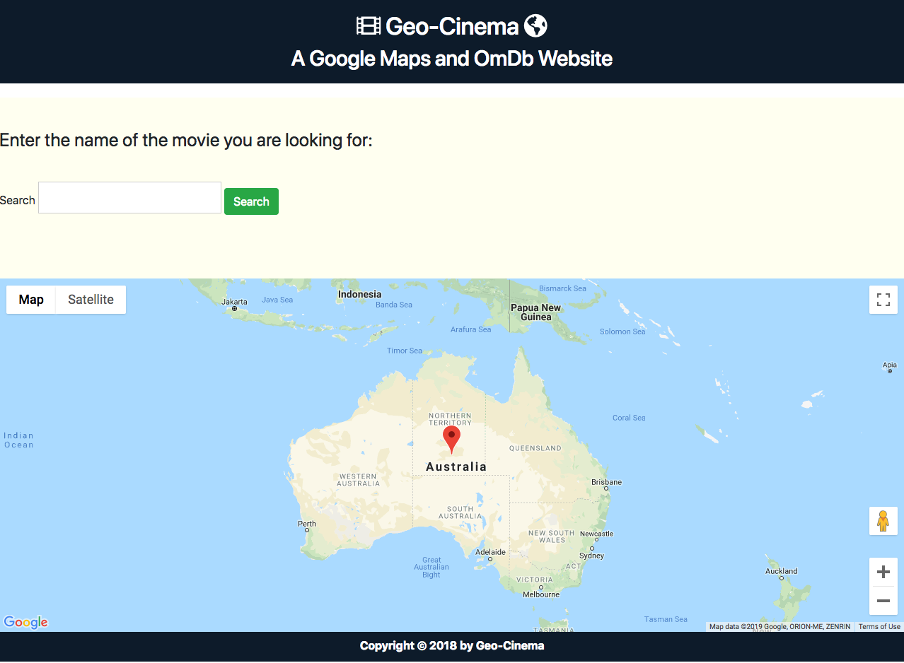 GeoCinema Locator App